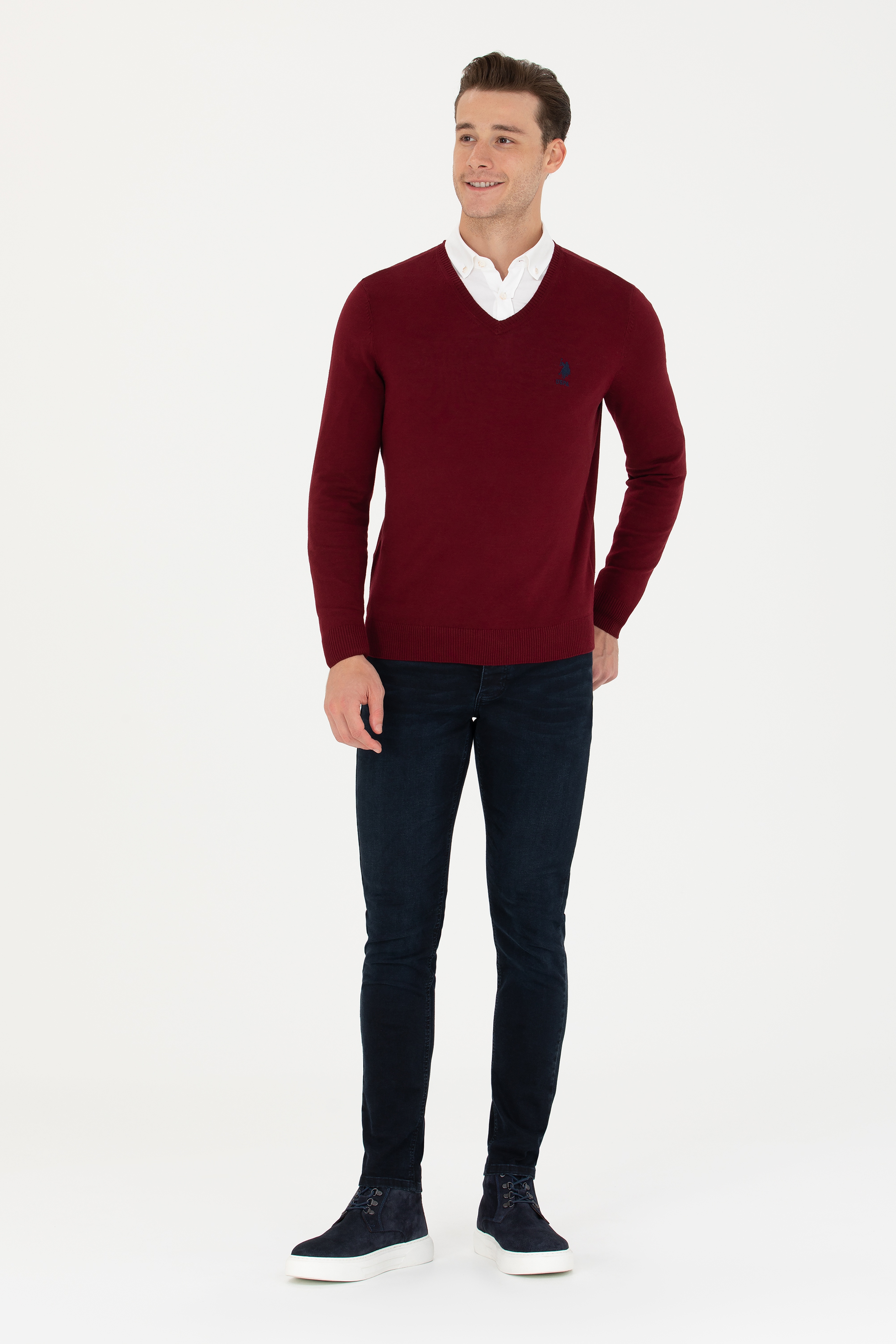 Erkek Bordo Basic Kazak - Image 4