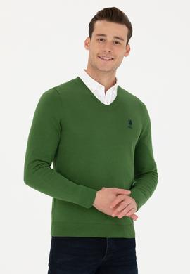 Erkek Yeşil Basic Kazak - 50269002087