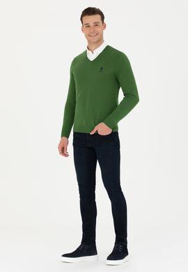 Erkek Yeşil Basic Kazak - 50269002087