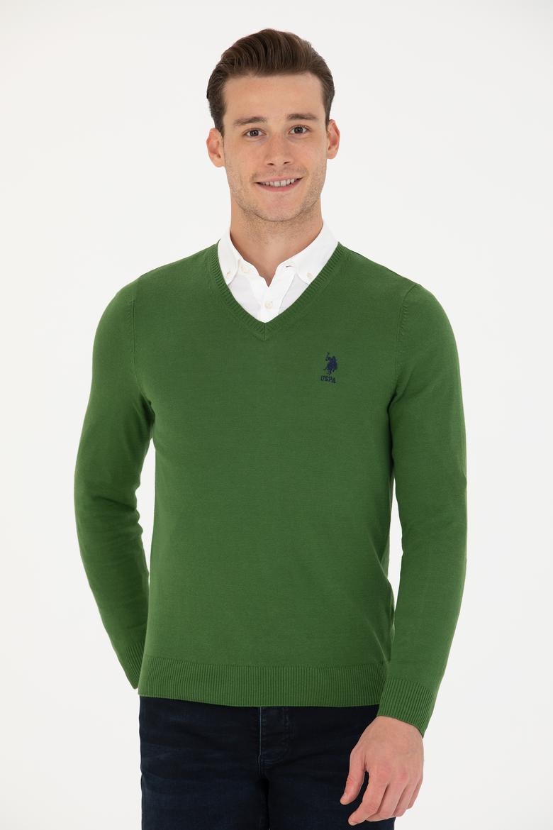 Erkek Yeşil Basic Kazak - 50269002087