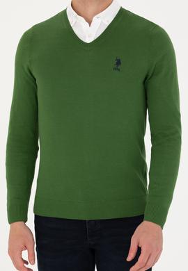 Erkek Yeşil Basic Kazak - 50269002087