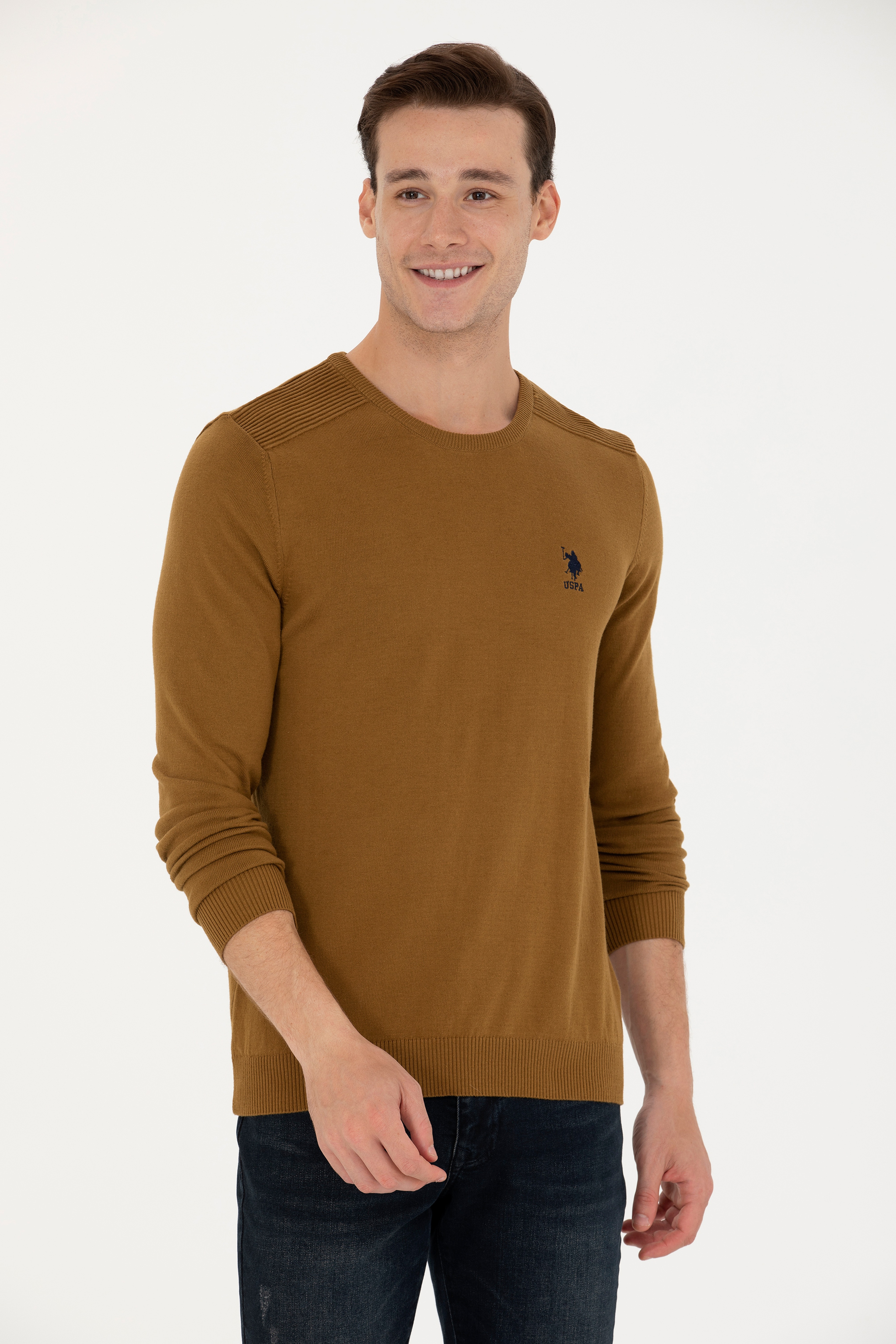 Erkek Açık Haki Basic Kazak - Image 3