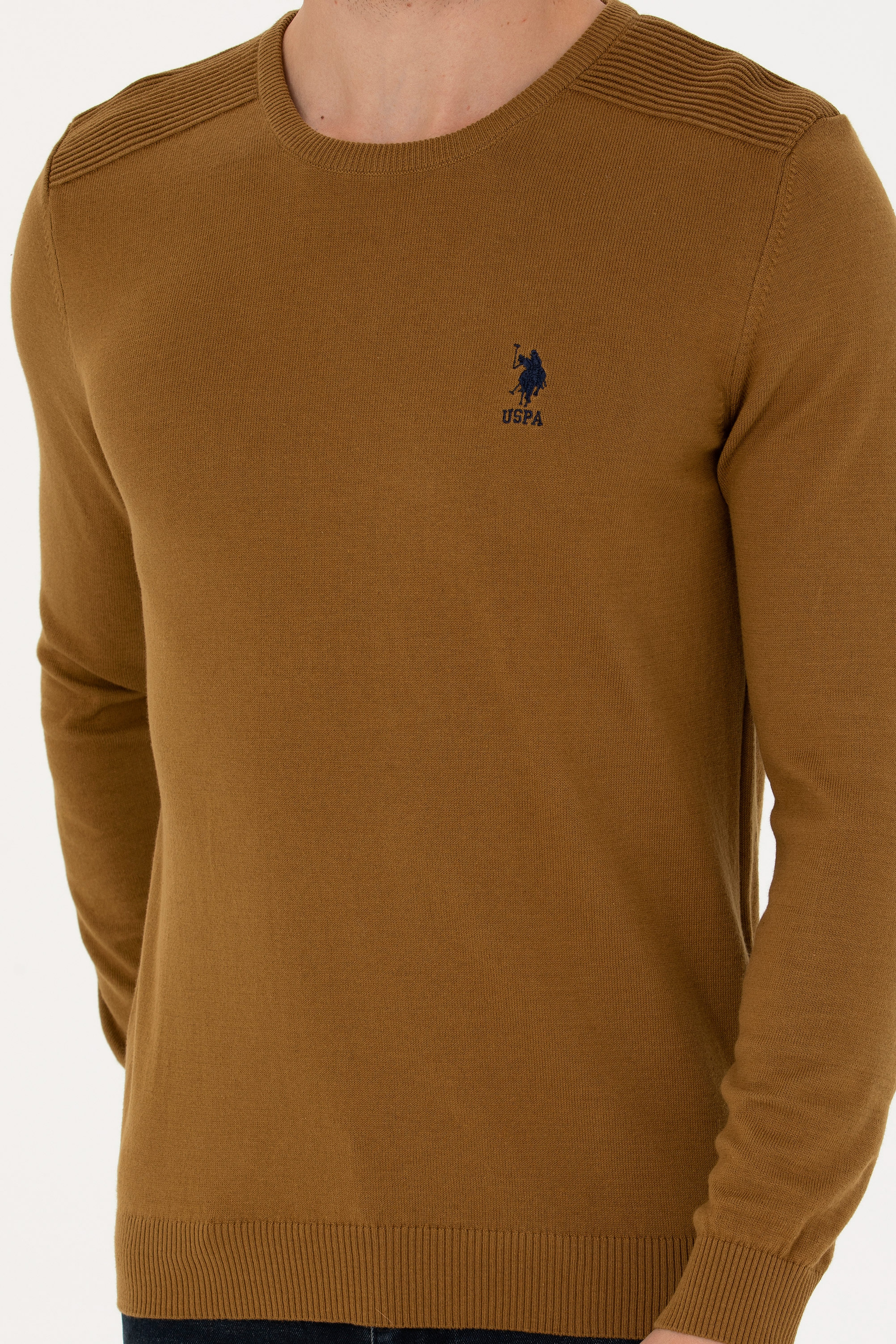 Erkek Açık Haki Basic Kazak - Image 6