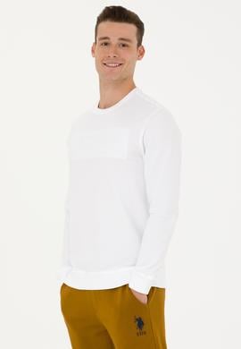 Erkek Beyaz Basic Sweatshirt - 50269402161