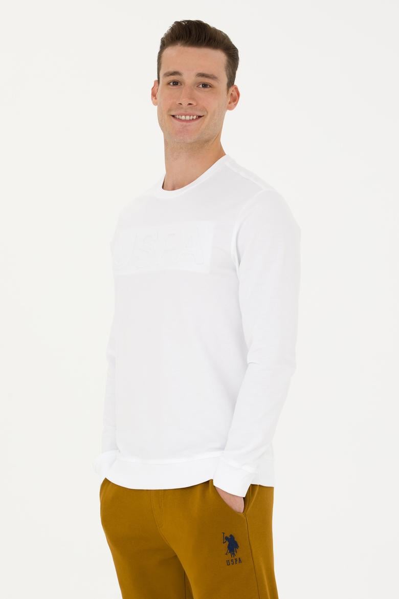 Erkek Beyaz Basic Sweatshirt - 50269402161