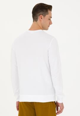 Erkek Beyaz Basic Sweatshirt - 50269402161