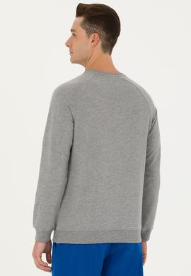 Erkek Gri Melanj Basic Sweatshirt - 50269412017