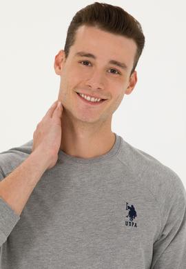 Erkek Gri Melanj Basic Sweatshirt - 50269412017