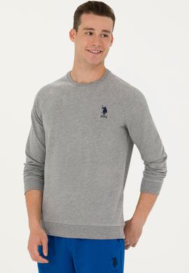 Erkek Gri Melanj Basic Sweatshirt - 50269412017