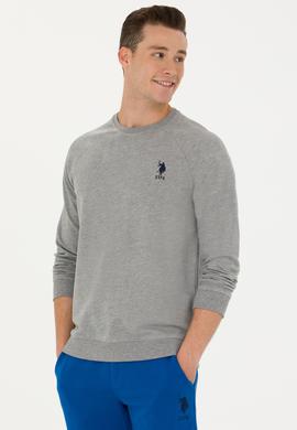 Erkek Gri Melanj Basic Sweatshirt - 50269412017