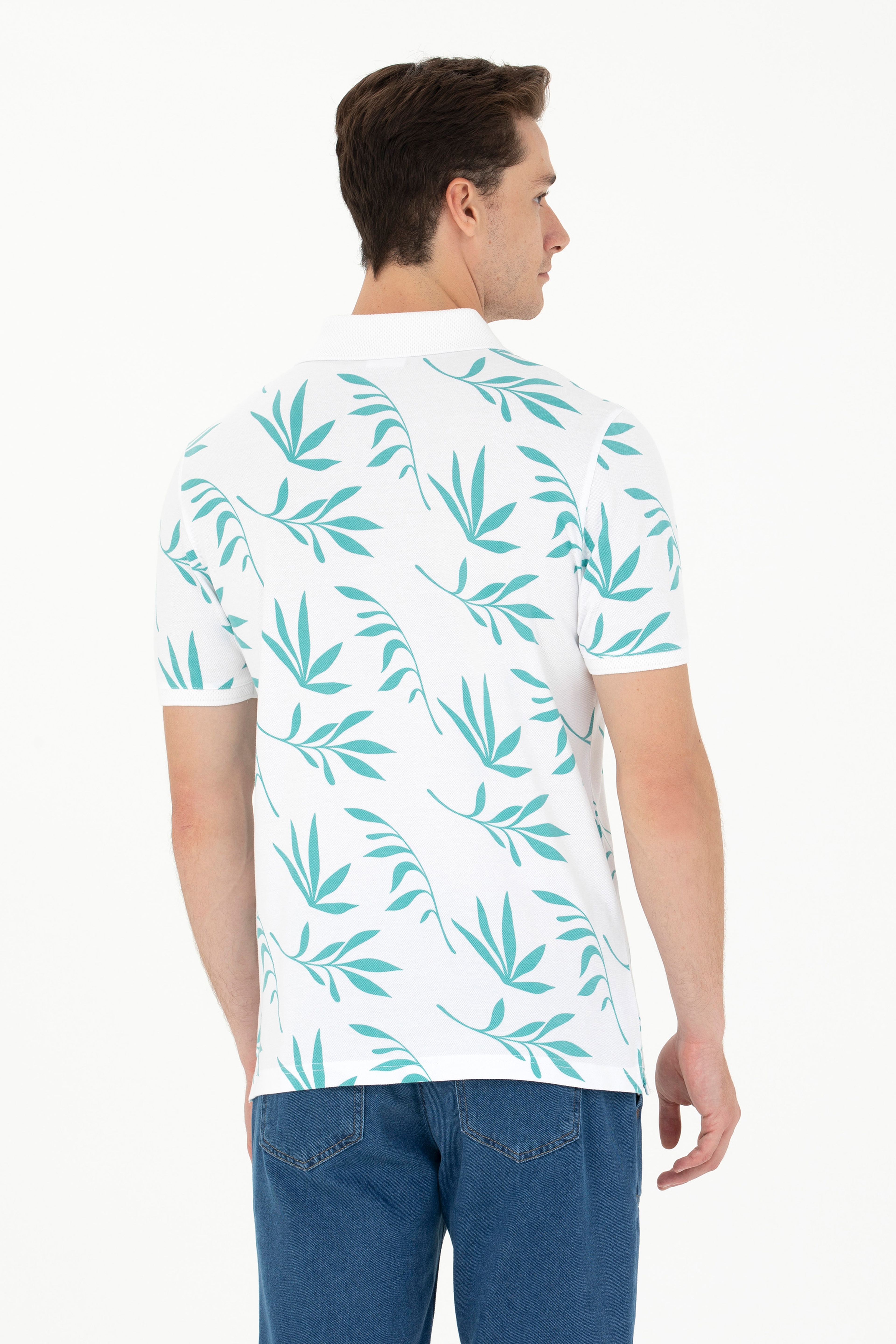 Erkek Regular Fit Polo Yaka Mint Tişört - Image 5