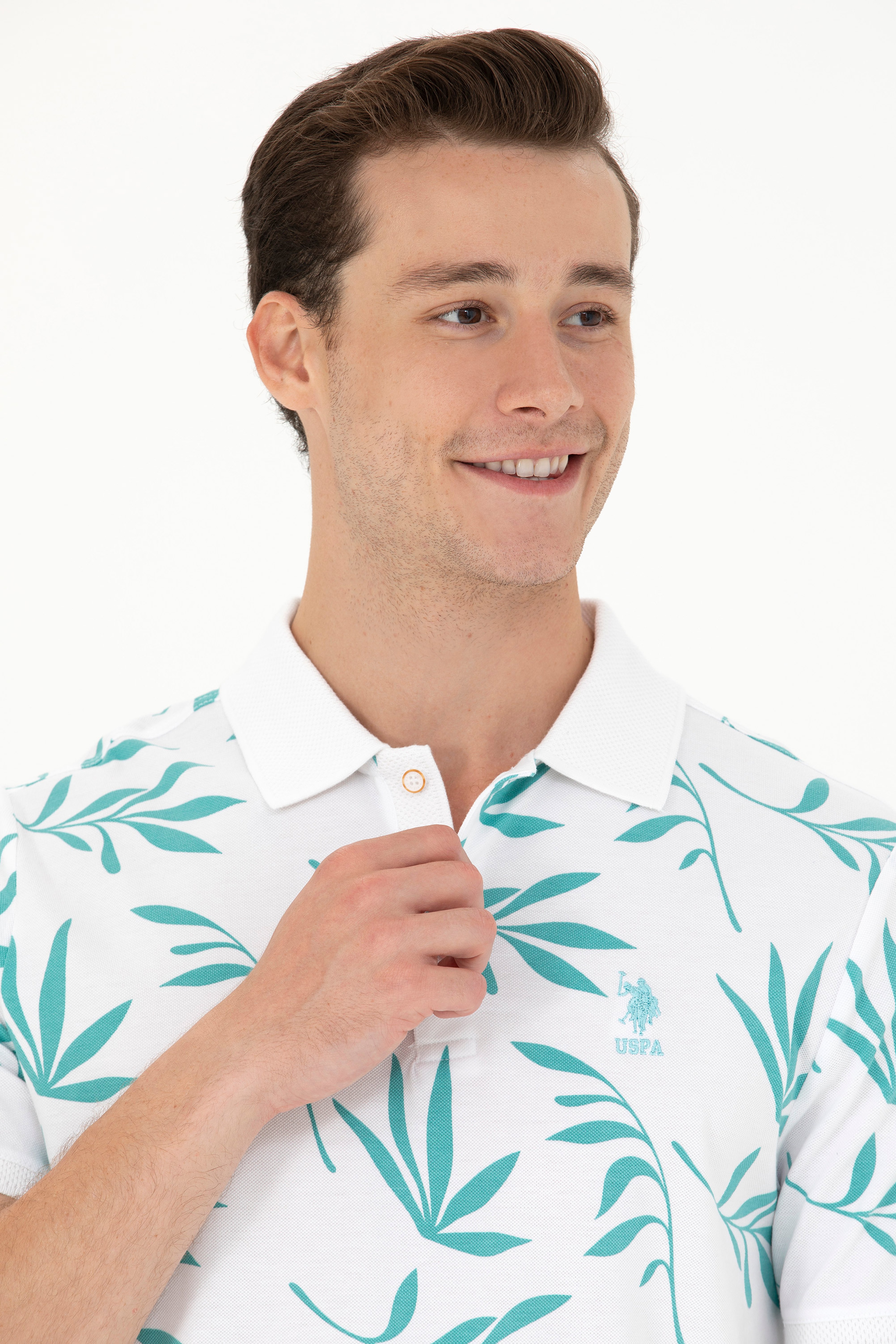 Erkek Regular Fit Polo Yaka Mint Tişört - Image 2