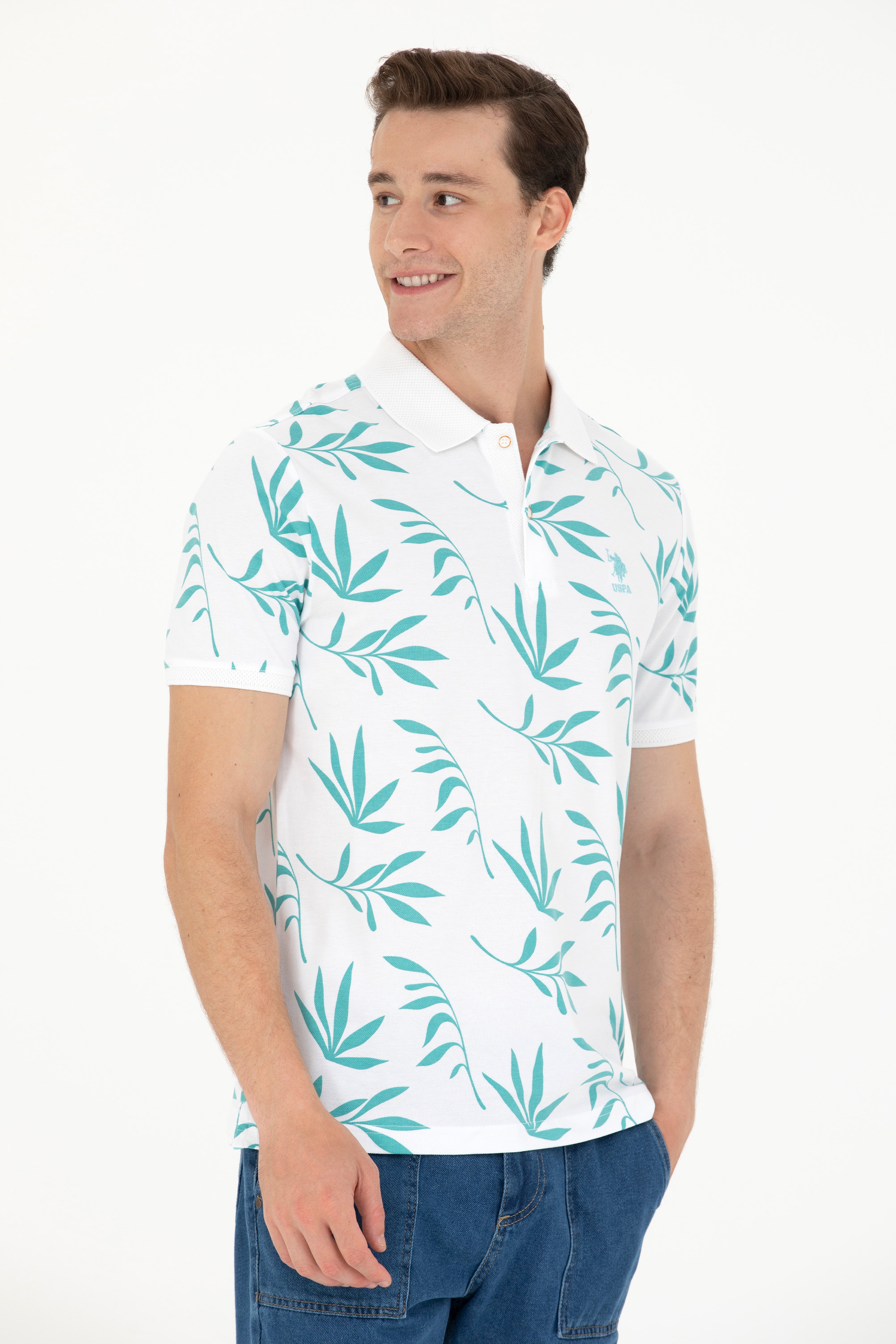 Erkek Regular Fit Polo Yaka Mint Tişört - Image 3