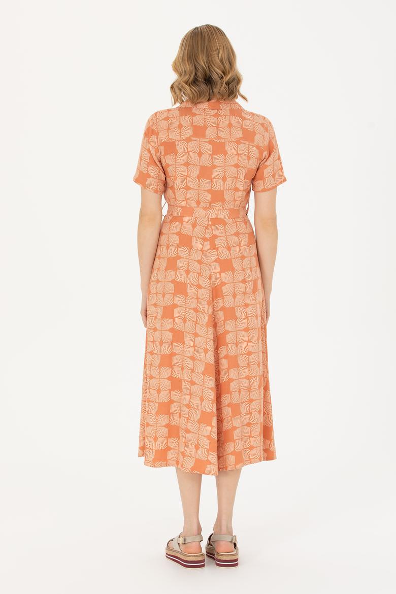 Kadın Kiremit Dokuma Elbise - 50262582009