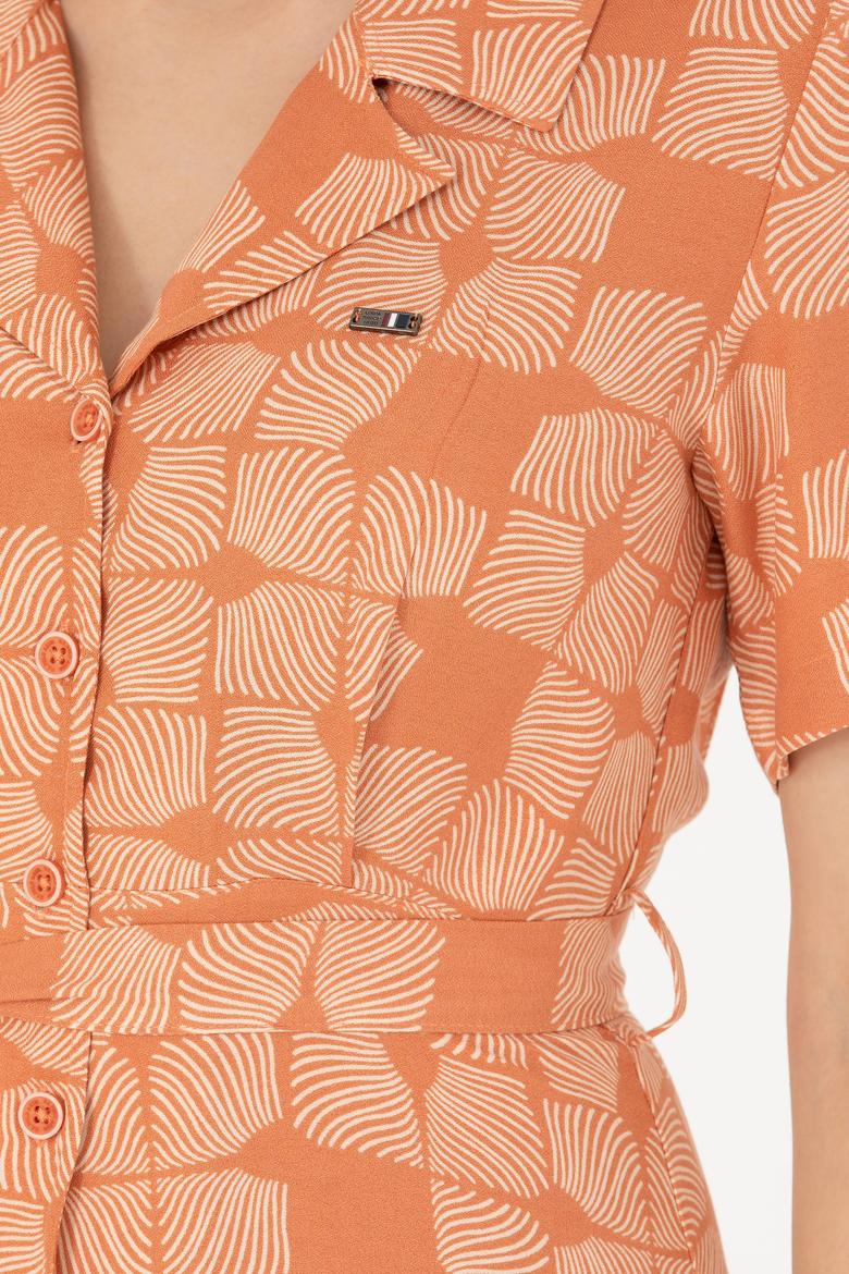 Kadın Kiremit Dokuma Elbise - 50262582009