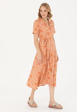 Kadın Kiremit Dokuma Elbise - 50262582009