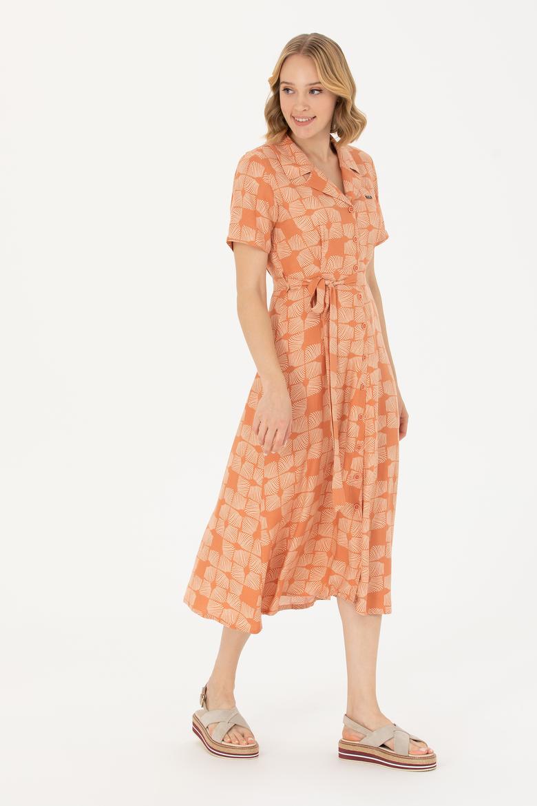 Kadın Kiremit Dokuma Elbise - 50262582009