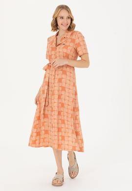 Kadın Kiremit Dokuma Elbise - 50262582009