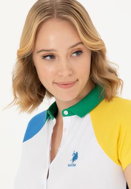 Kadın Beyaz Polo Yaka Tişört - 50262940008