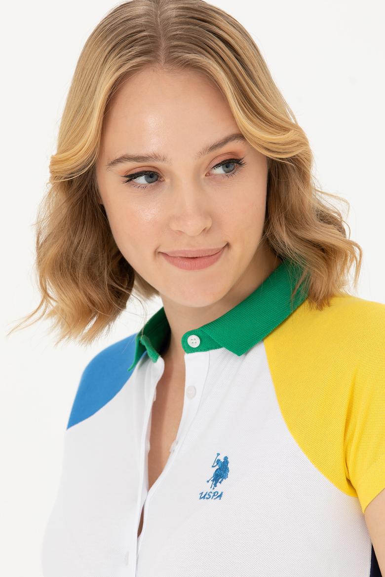 Kadın Beyaz Polo Yaka Tişört - 50262940008