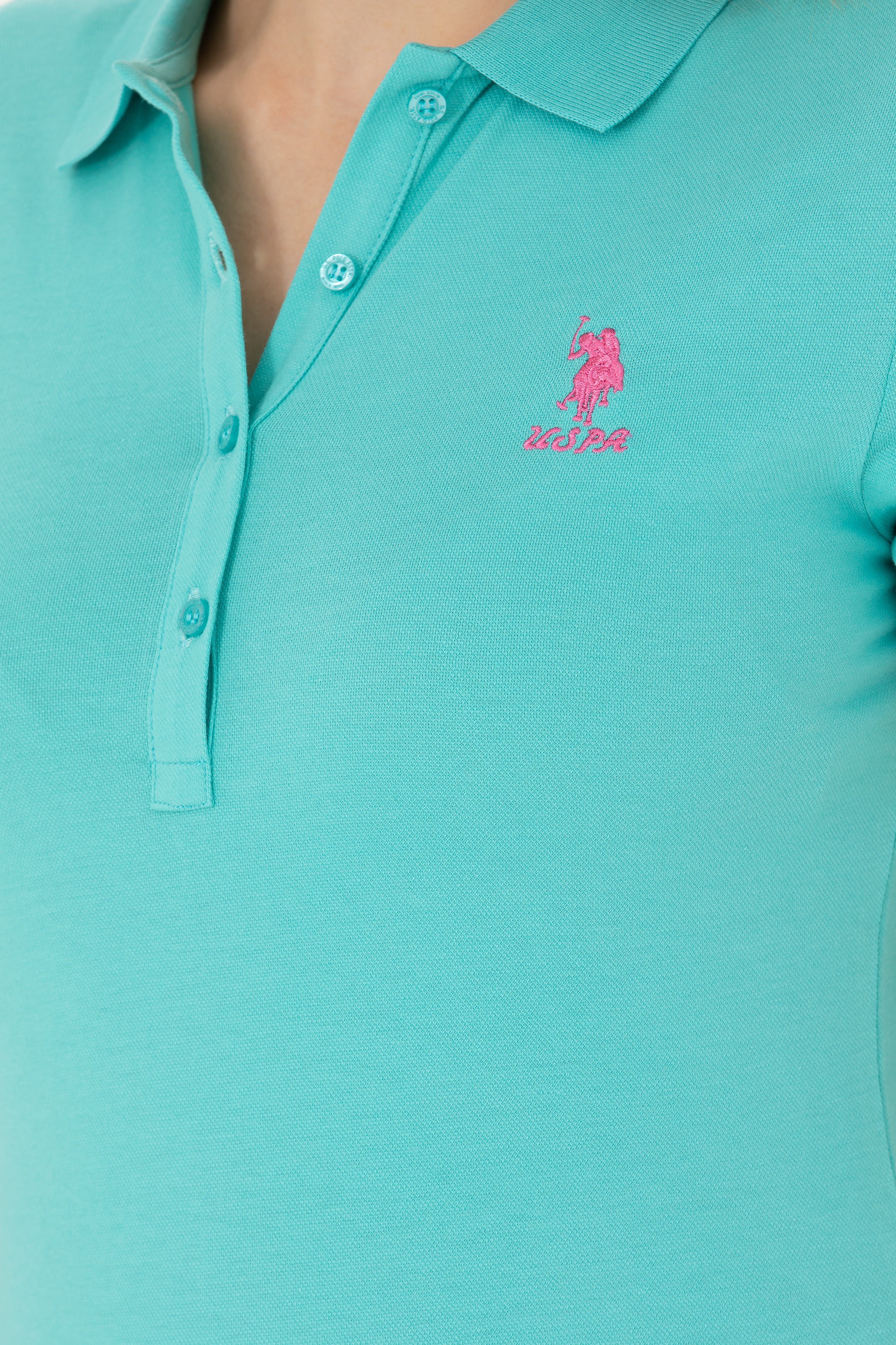 Kadın Mint Polo Yaka Tişört - Image 7