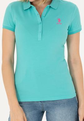 Kadın Mint Polo Yaka Tişört - 50262716079