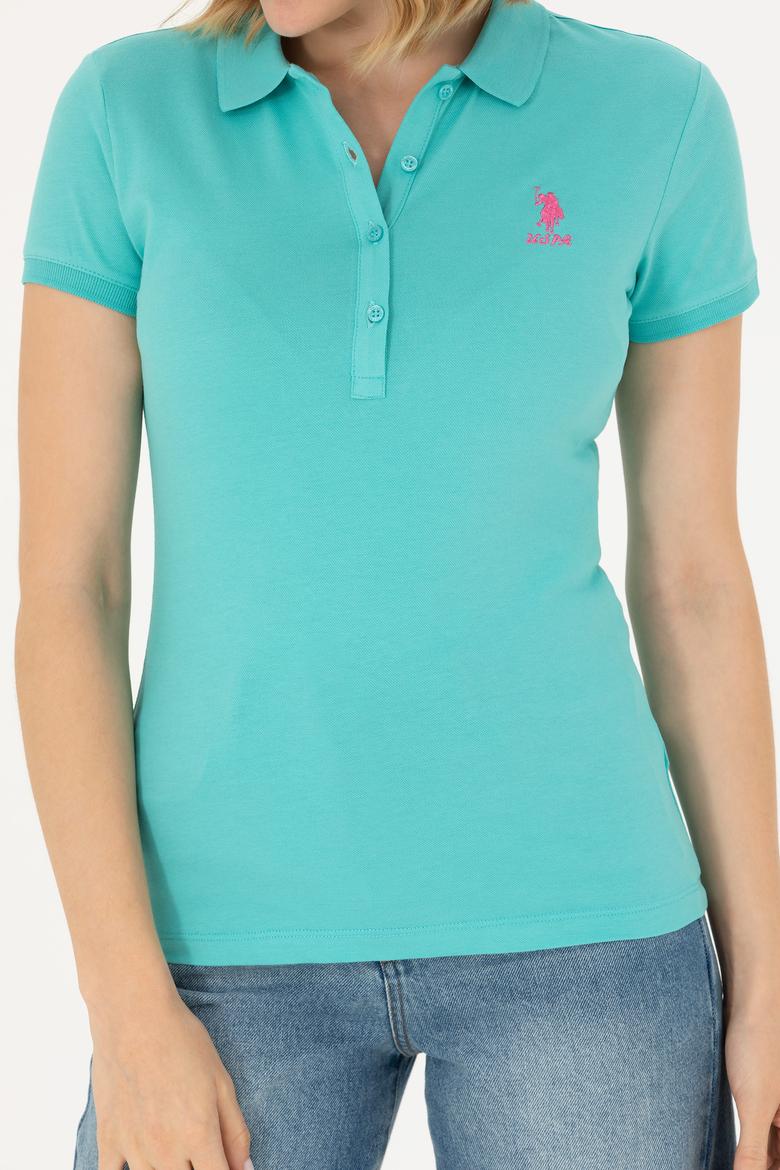 Kadın Mint Polo Yaka Tişört - 50262716079