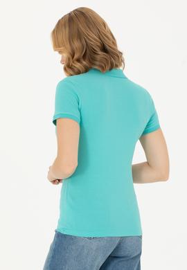 Kadın Mint Polo Yaka Tişört - 50262716079