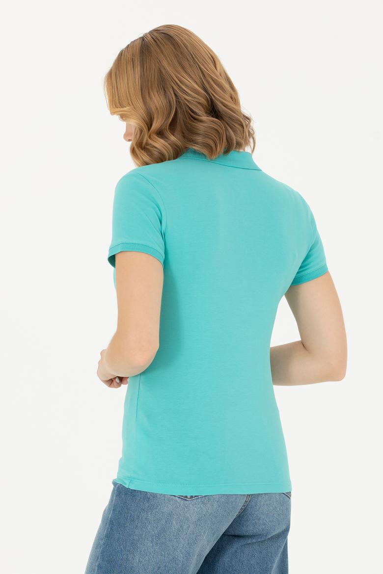 Kadın Mint Polo Yaka Tişört - 50262716079