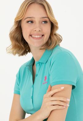 Kadın Mint Polo Yaka Tişört - 50262716079