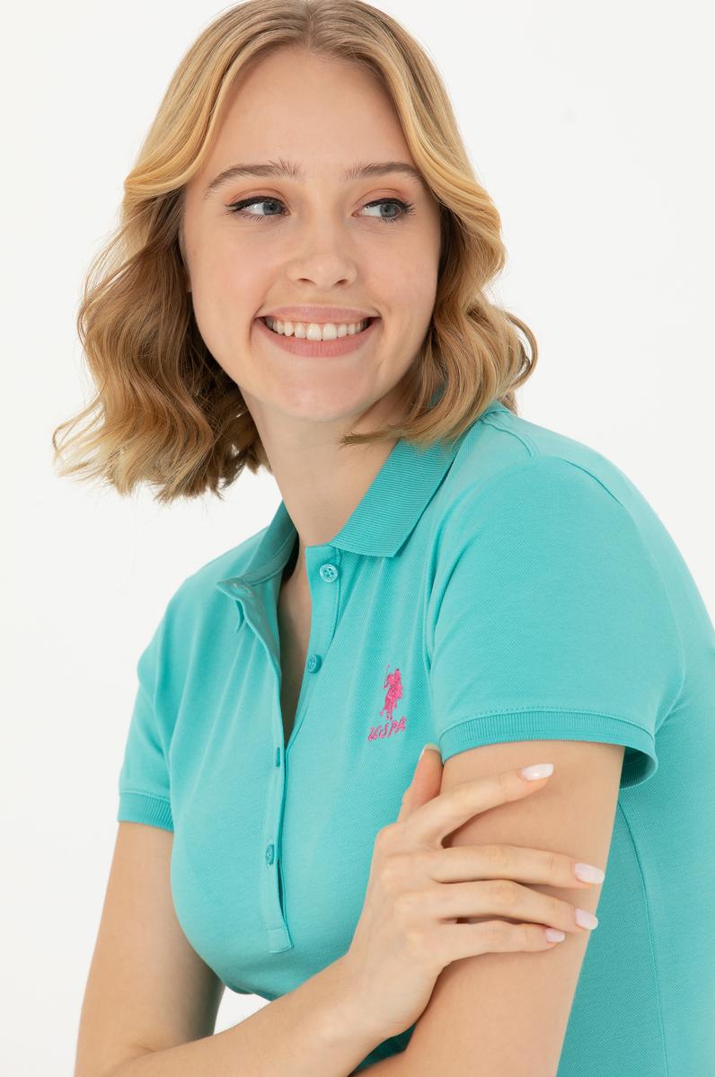 Kadın Mint Polo Yaka Tişört