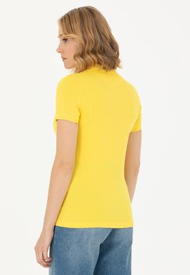 Kadın Sarı Basic Tişört - 50262694116