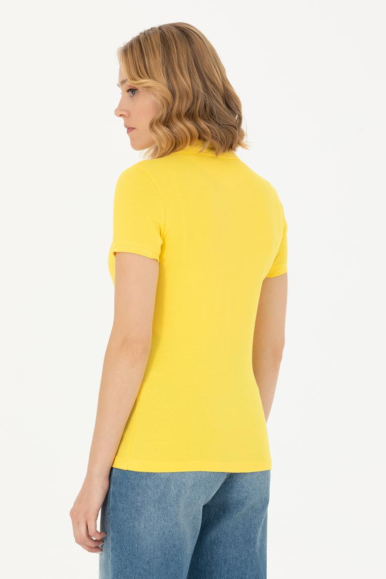 Kadın Sarı Basic Tişört - 50262694116