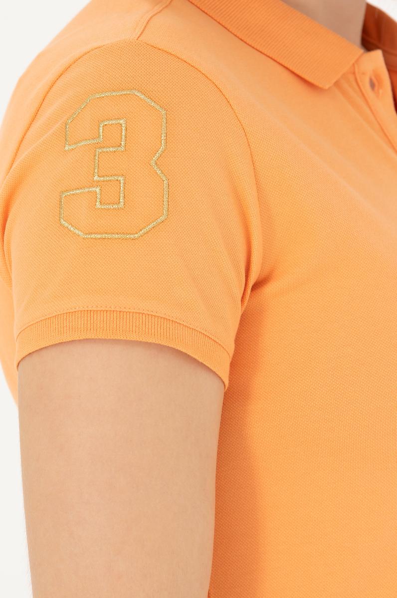 Kadın Turuncu Polo Yaka Mini Boy Örme Elbise