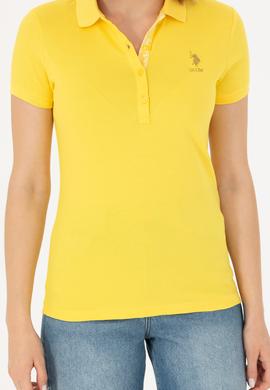 Kadın Sarı Basic Tişört - 50262694116