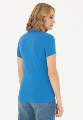 Kadın Saks Basic Polo Yaka Tişört - 50262694202