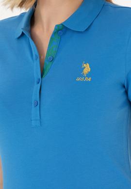 Kadın Saks Basic Polo Yaka Tişört - 50262694202