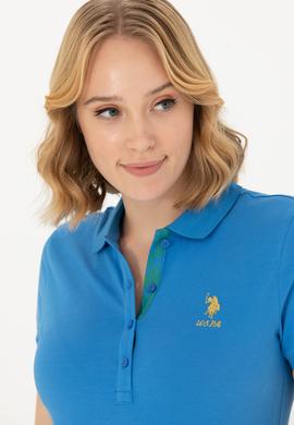 Kadın Saks Basic Polo Yaka Tişört - 50262694202