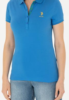Kadın Saks Basic Polo Yaka Tişört - 50262694202