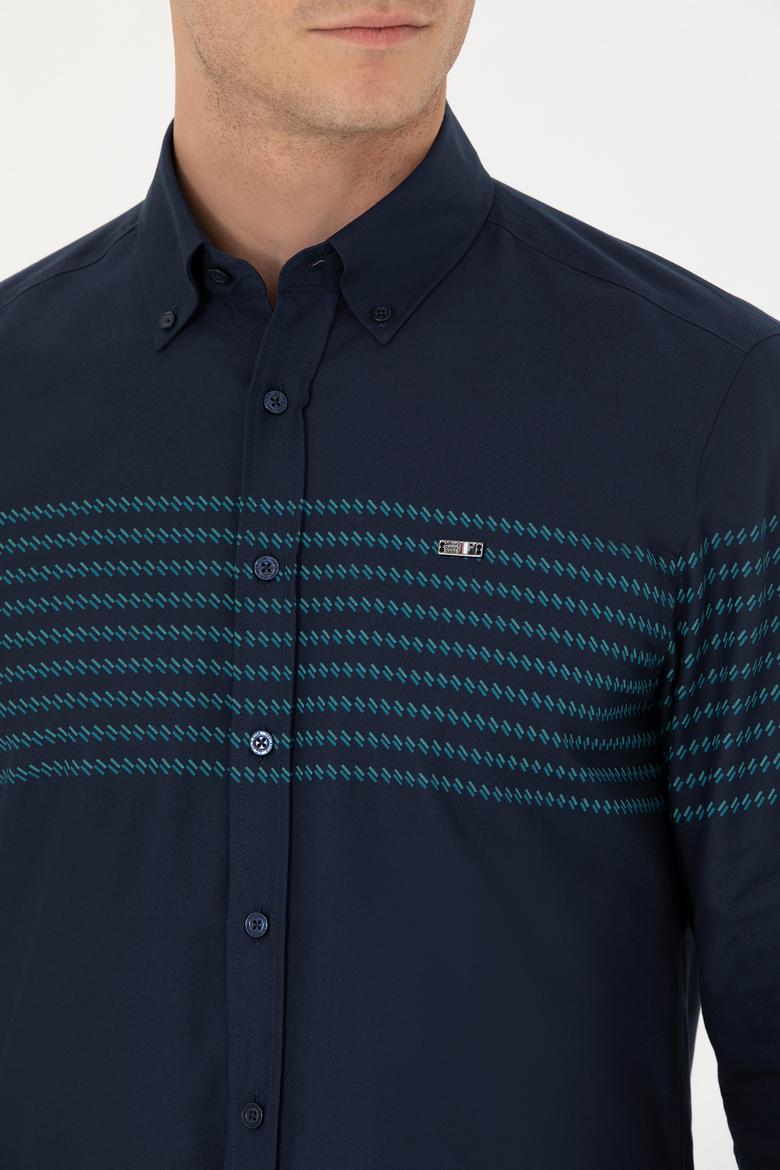 Erkek Lacivert Uzun Kollu Gömlek - 50272106011