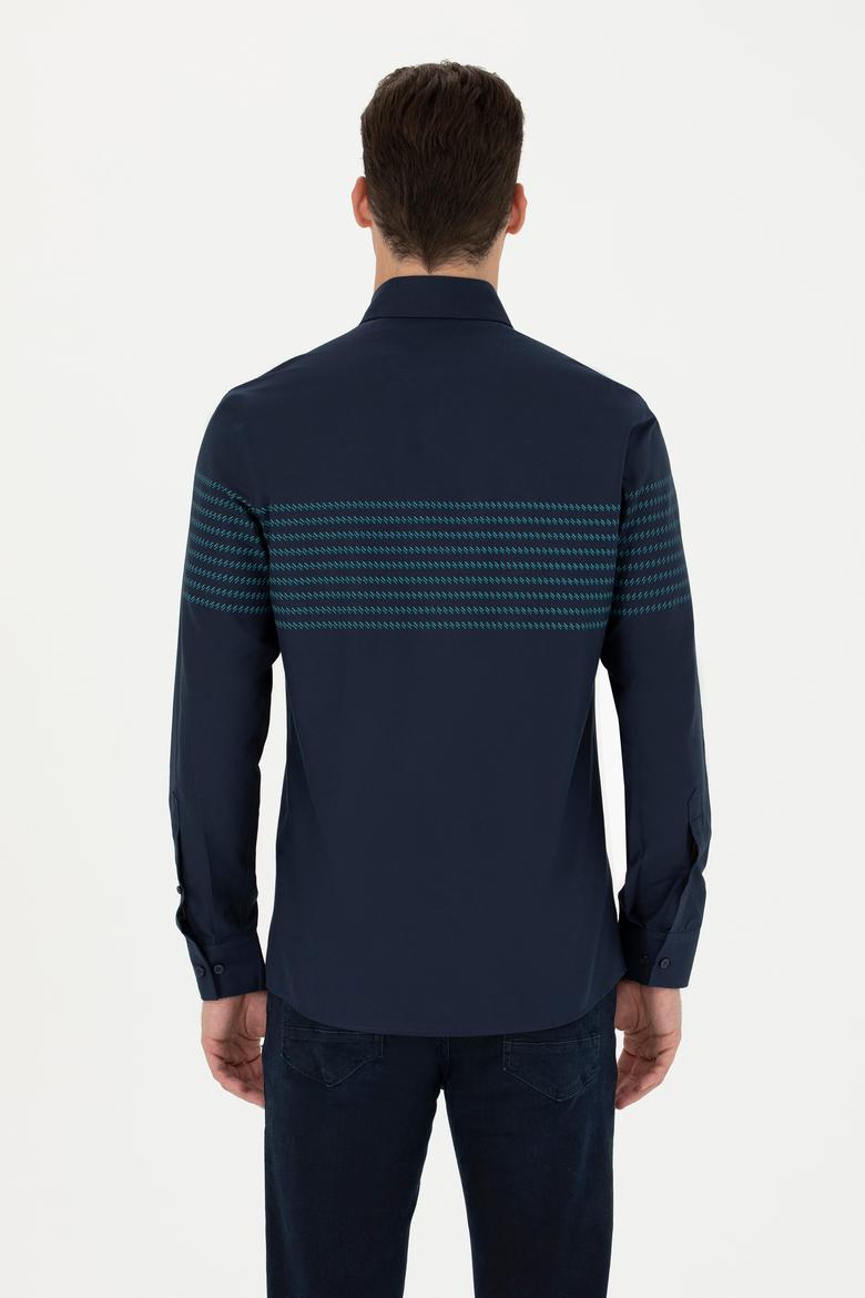 Erkek Lacivert Uzun Kollu Gömlek - 50272106011