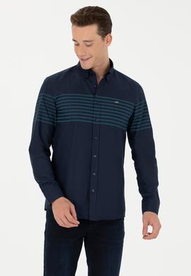Erkek Lacivert Uzun Kollu Gömlek - 50272106011
