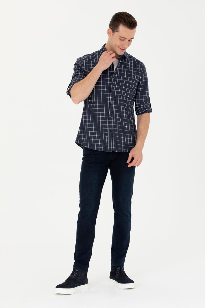 Erkek Lacivert Uzun Kollu Gömlek - 50279413010