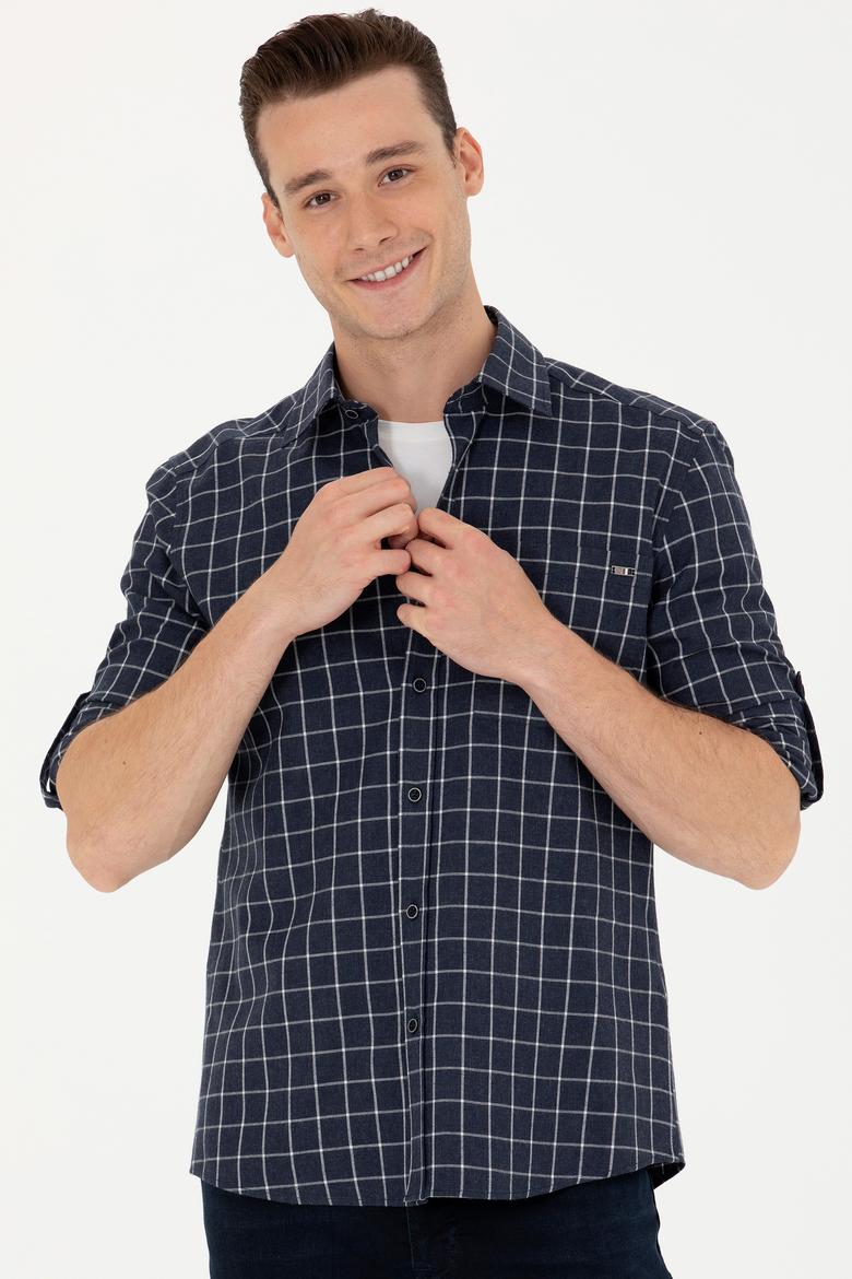 Erkek Lacivert Uzun Kollu Gömlek - 50279413010