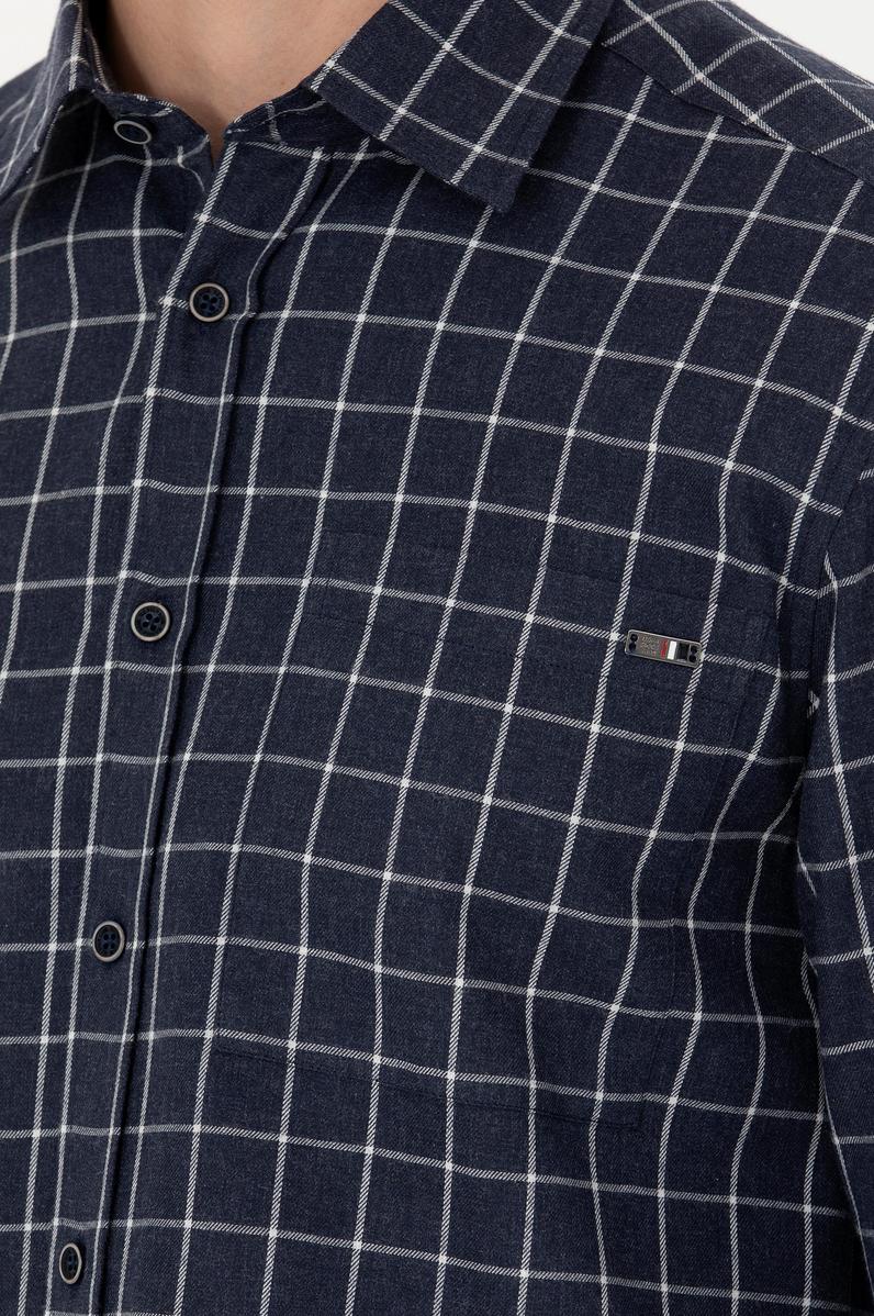 Erkek Lacivert Uzun Kollu Gömlek