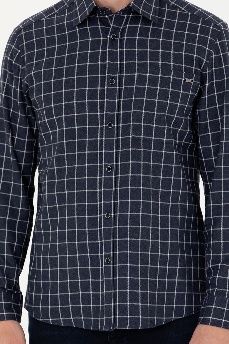 Erkek Lacivert Uzun Kollu Gömlek - 50279413010