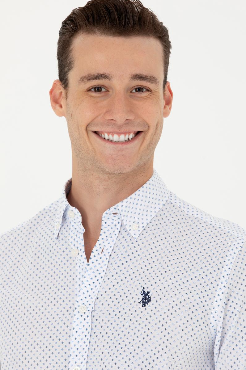 Erkek Mavi Uzun Kollu Gömlek