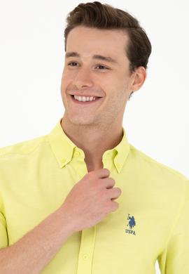 Erkek Neon Sarı Uzun Kollu Basic Gömlek - 50262932061