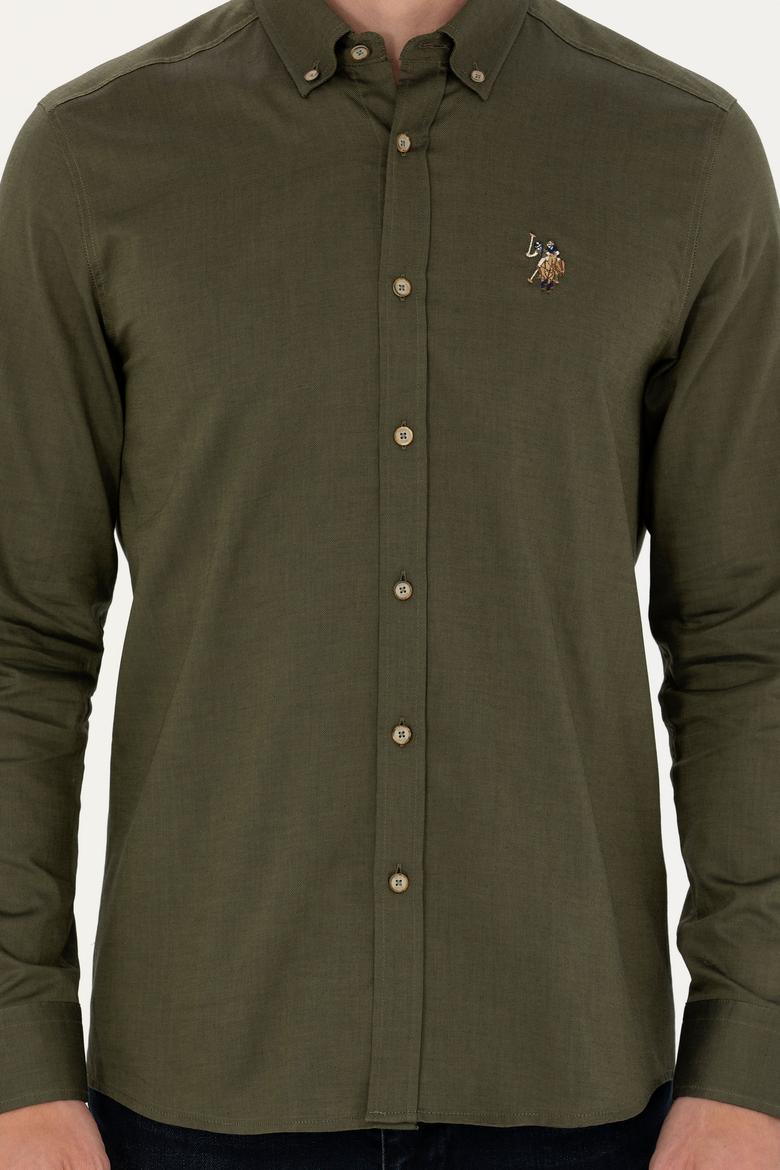 Erkek Haki Uzun Kollu Basic Gömlek - 50271276060