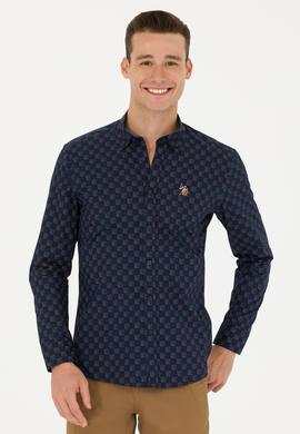 Erkek Lacivert Uzun Kollu Gömlek - 50272589015